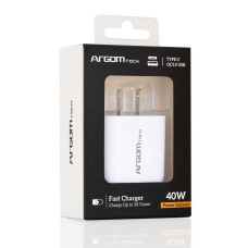 Cargador Carga Rapida 40w USB + USB C Argom ARG-AC-0115